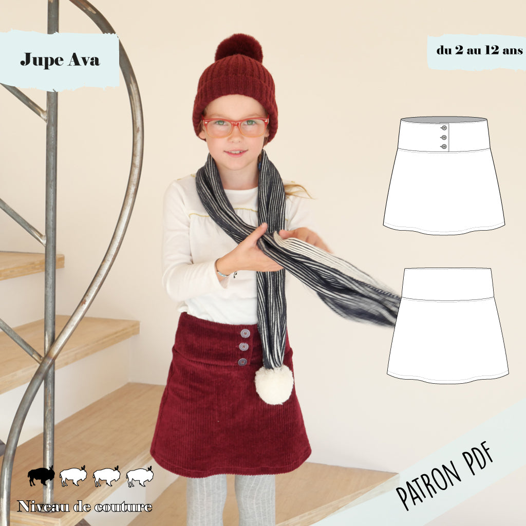 Patron MODES ET TRAVAUX Janvier 1977 - Jupe Pour Fille 8, 10, 12 Ans - Occasion Très Bon état - Idéal Pour Couture Vintage