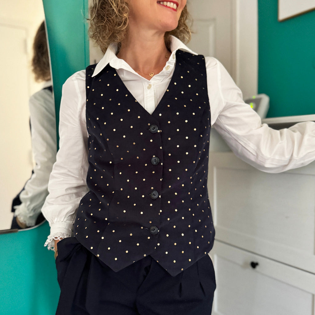 Gilet Twin-Set En Coton Bleu à Pois - Taille 36 - Très Bon état Occasion