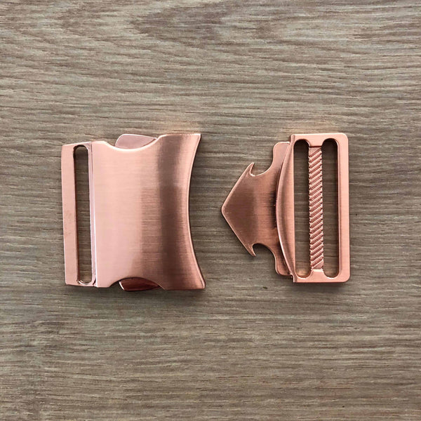 Boucle clip sangle 40 mm métal or rose