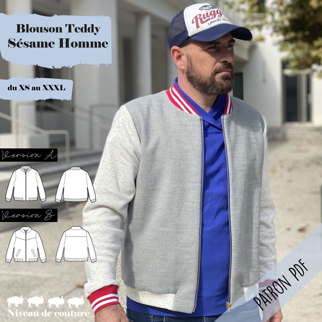 Patron Blouson teddy Sésame Homme (PDF)