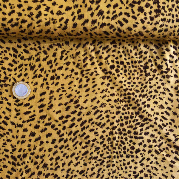 Viscose moutarde mini léopard