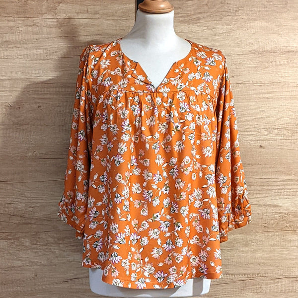 Blouse Amor - Orange fleurs T36