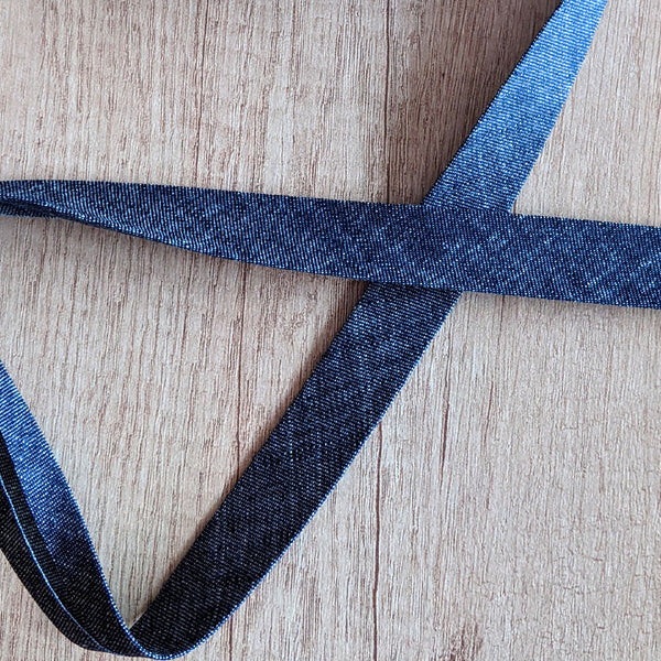 Biais 100% coton jean brut