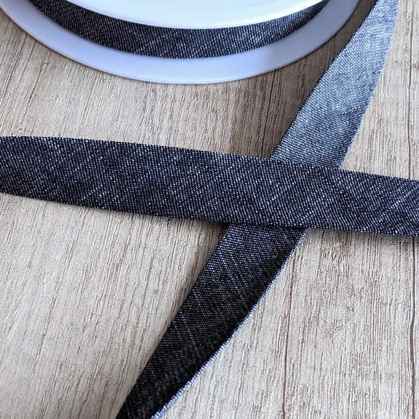 Biais 100% coton jean noir