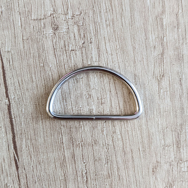 Boucle demi-lune métal argent 40 mm n°2