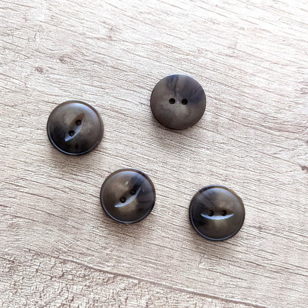 Boutons fumé olive marron 20 mm