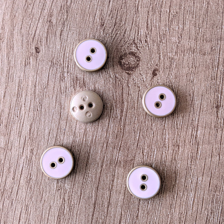 Boutons rose contour or 12 mm