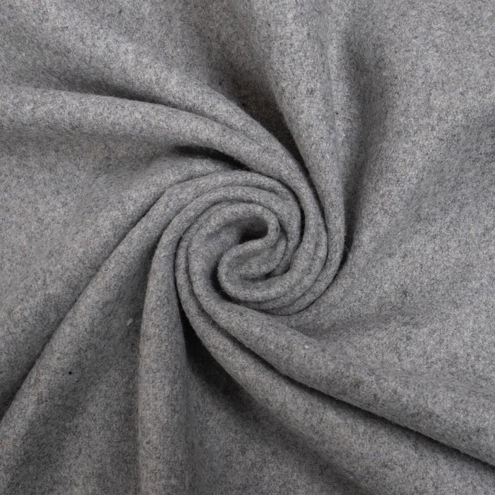 Tissu laine majoritaire caban gris chiné