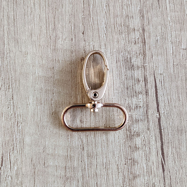 Mousqueton métal or clair 30 mm