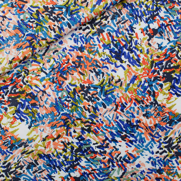 Viscose satin See You at Six Paint Fun