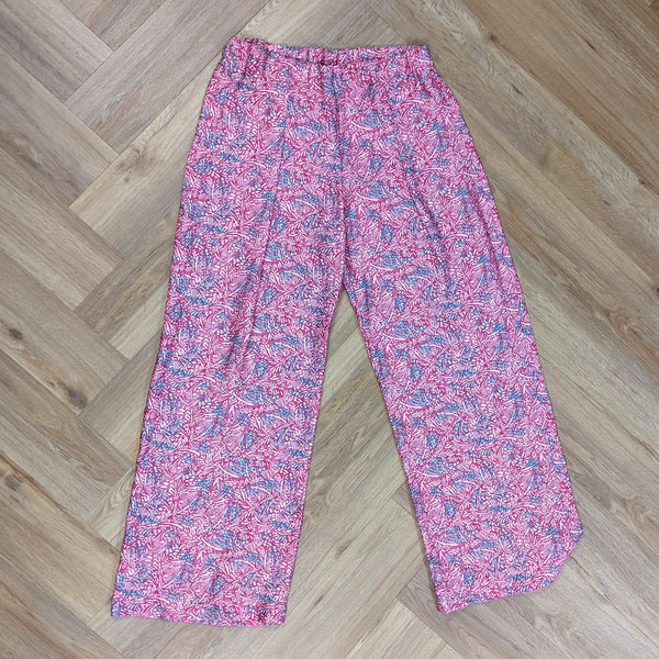 Pantalon Inratable - palmiers rose intense T36