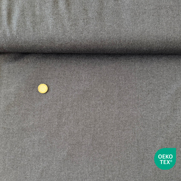 Tissu esprit sergé mélange bambou gris