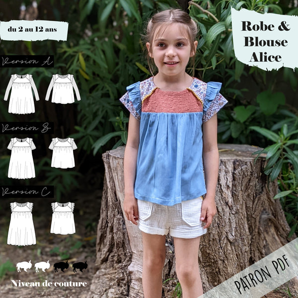 Patron robe et blouse fille Alice