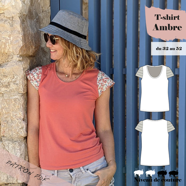 Patron T-shirt  Ambre du 32 au 52 (PDF)