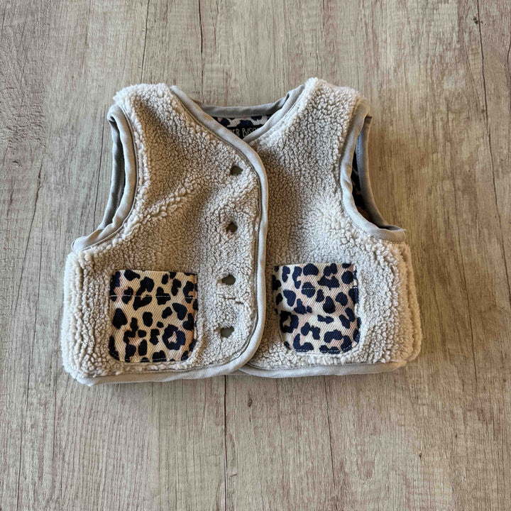 Sergé de coton léopard fauve