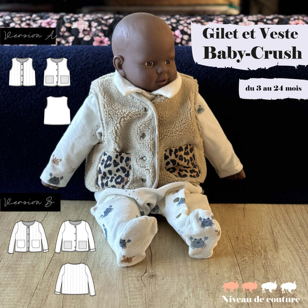 Patron Bébé : Gilet et veste Baby-Crush 3 au 24 mois