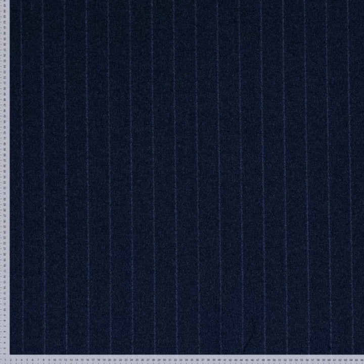 Tissu rayé mélange bambou bleu marine