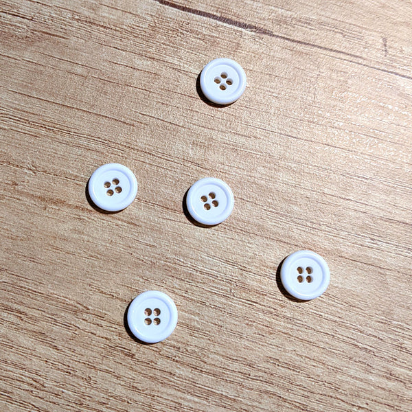 Bouton 4 trous blanc 12 mm