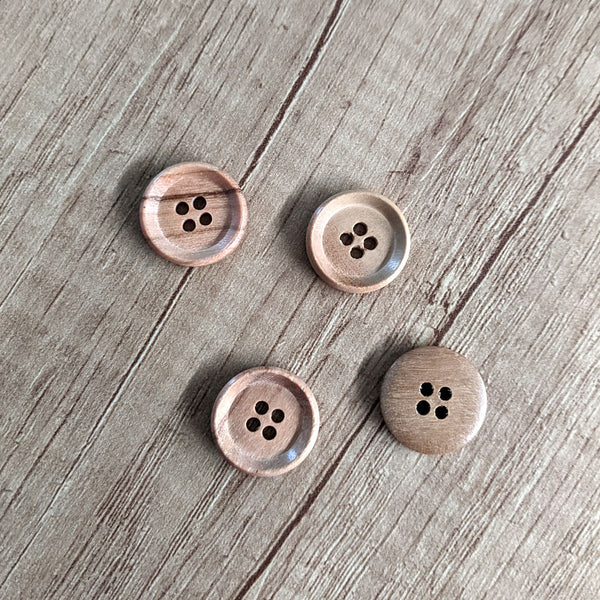 Bouton effet bois contours 18 mm