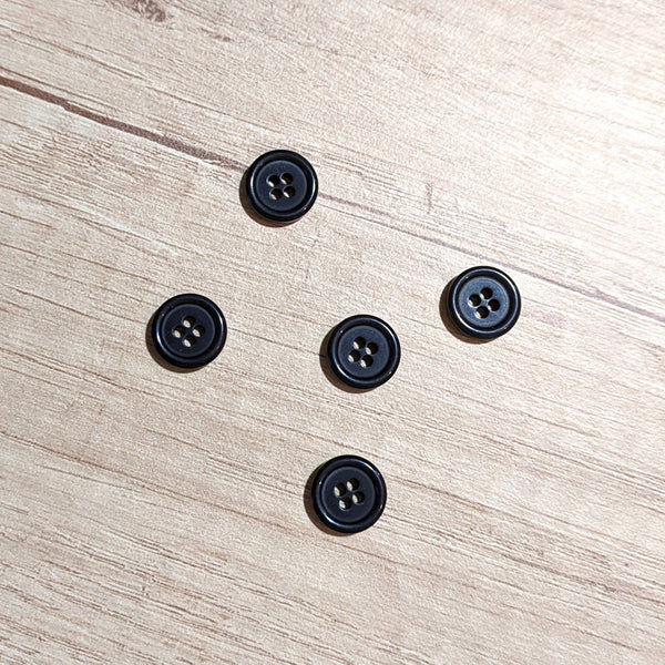Bouton 4 trous noir 12 mm