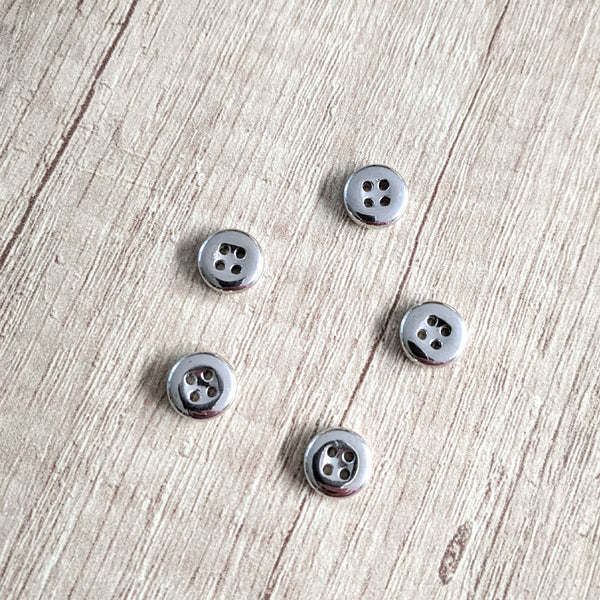 Bouton palet argent 10 mm