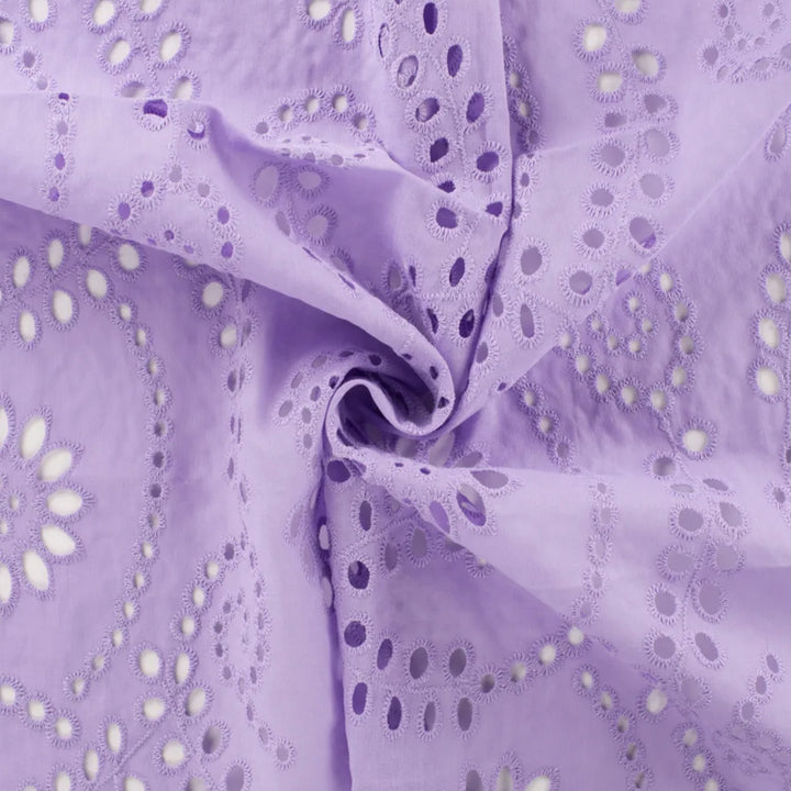 Broderie anglaise volute lilas