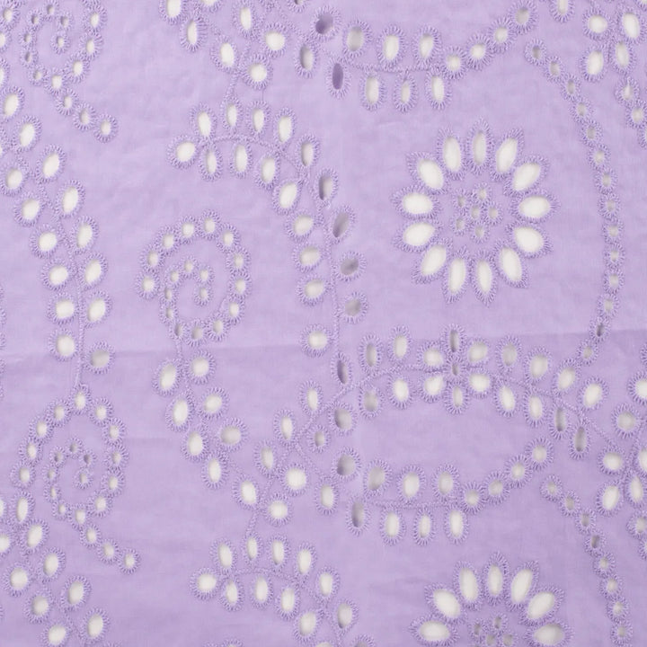 Broderie anglaise volute lilas