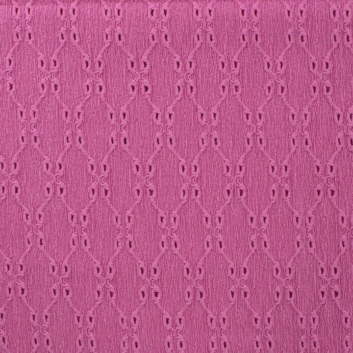 Tissu brodé froissé fuschia