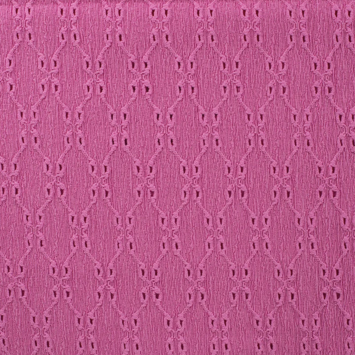 Tissu brodé froissé fuschia