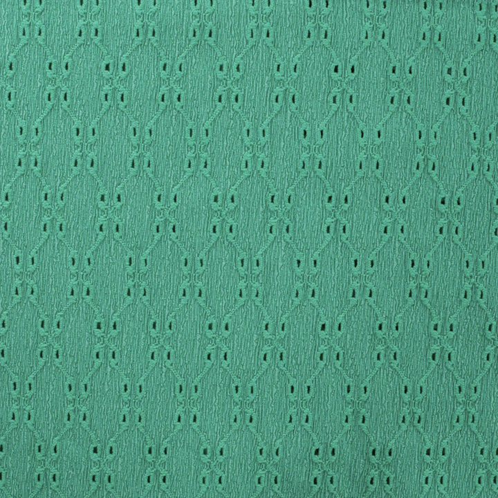 Tissu brodé froissé vert chlorophylle