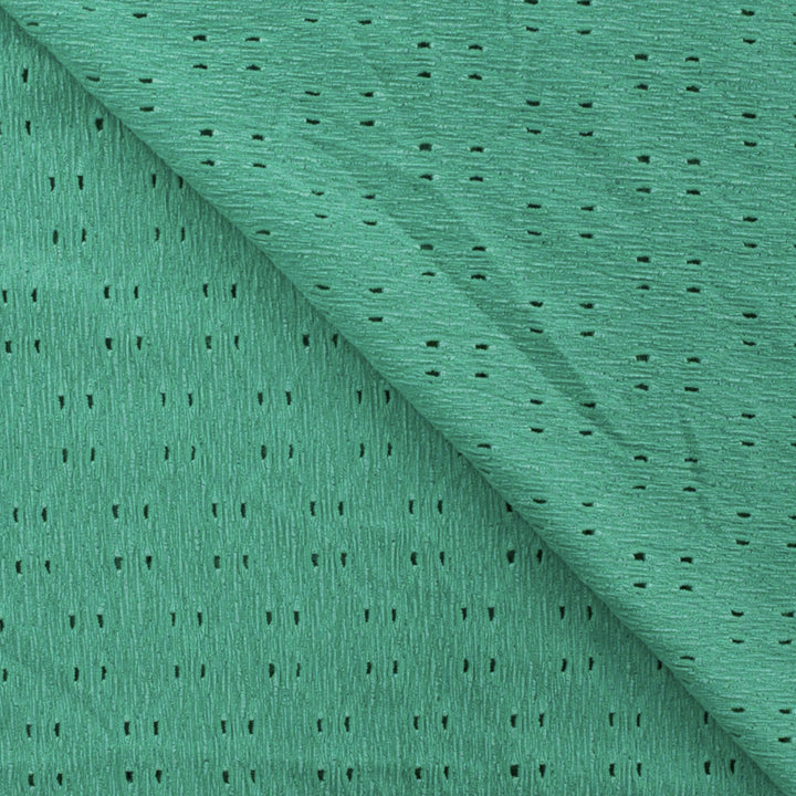 Tissu brodé froissé vert chlorophylle