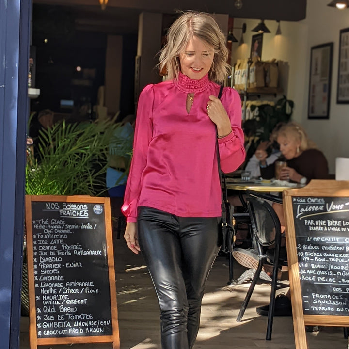 Faux cuir noir stretch