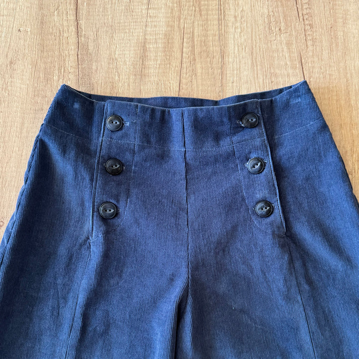 Velours milleraie bleu denim