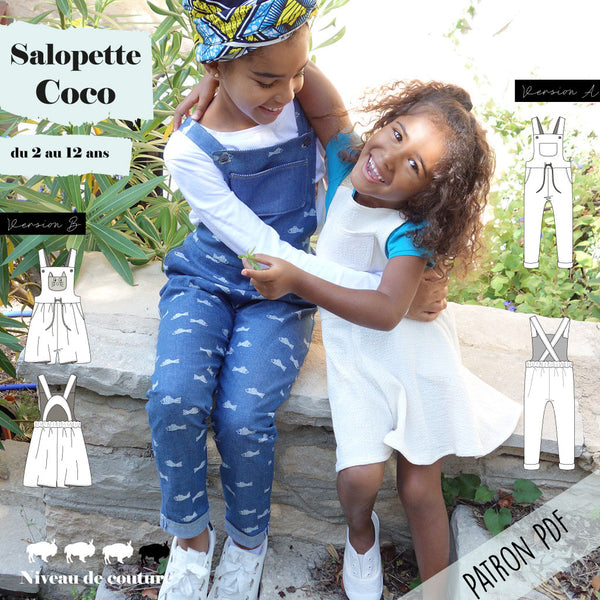 Patron Duos salopette Coco du 2 au 12 ans (PDF)