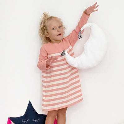 Robe Colline - Rayée rose écru 4A