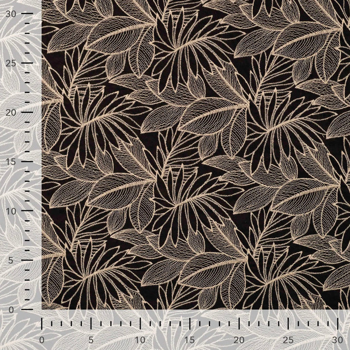 Coton noir broderie écru luxe