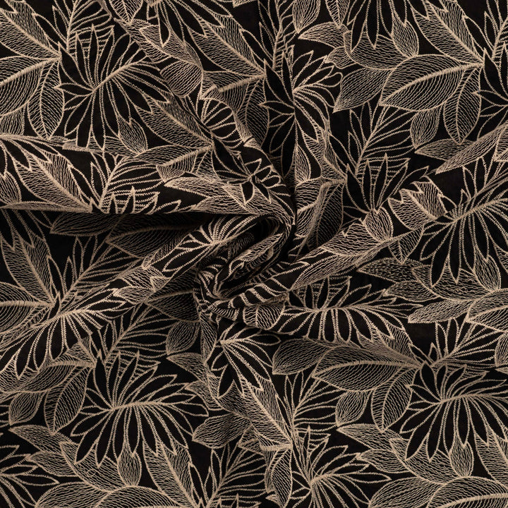 Coton noir broderie écru luxe