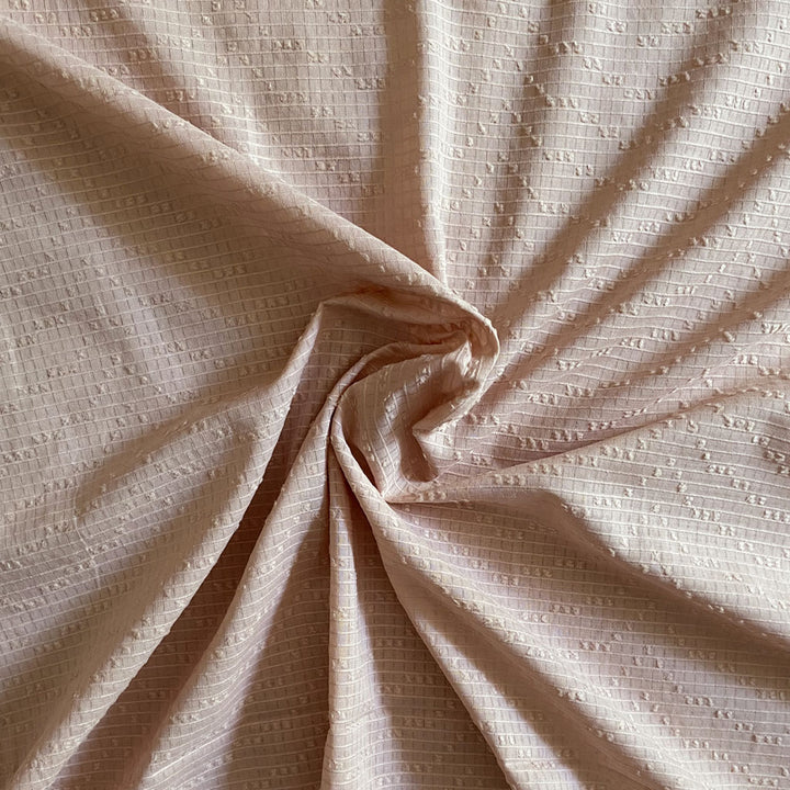 Coton texturé dobby rose nude
