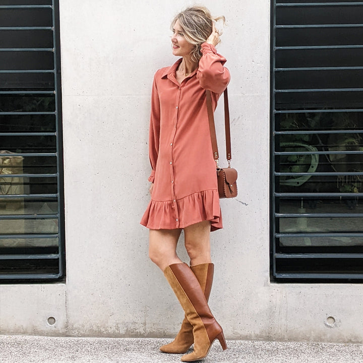 Sergé de viscose rouille