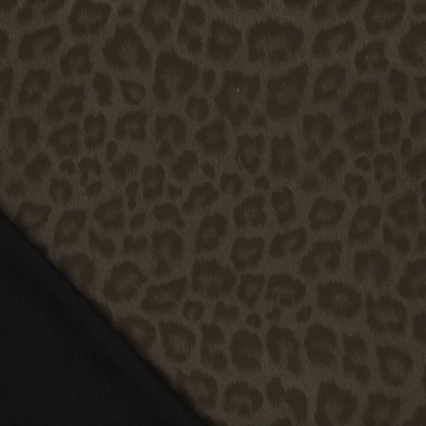 Tissu déperlant double face léopard kaki