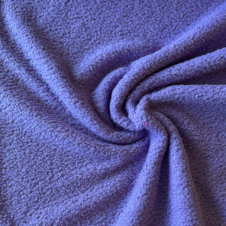 Fausse fourrure double face bouclette/polaire violet