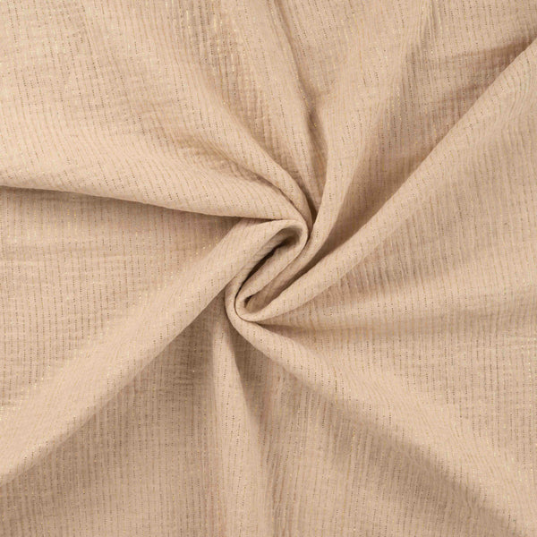 Double gaze rose saumon rayure fils lurex