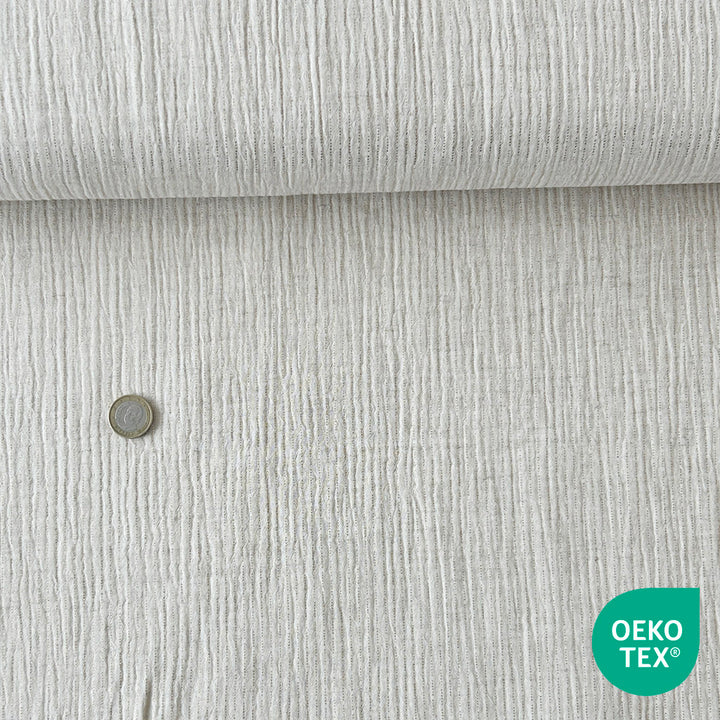 Double gaze coton lin naturel fils lurex
