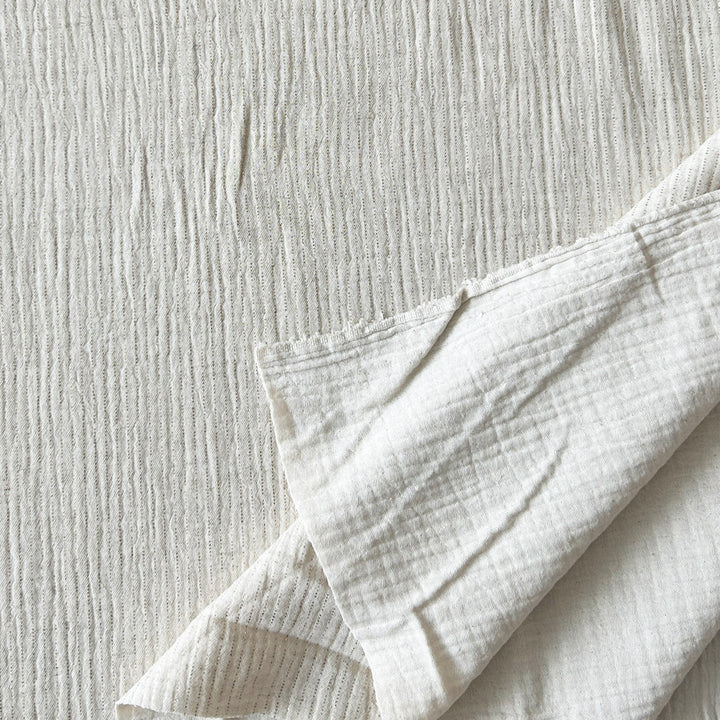 Double gaze coton lin naturel fils lurex