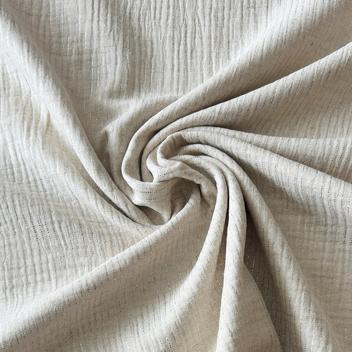 Double gaze coton lin naturel fils lurex