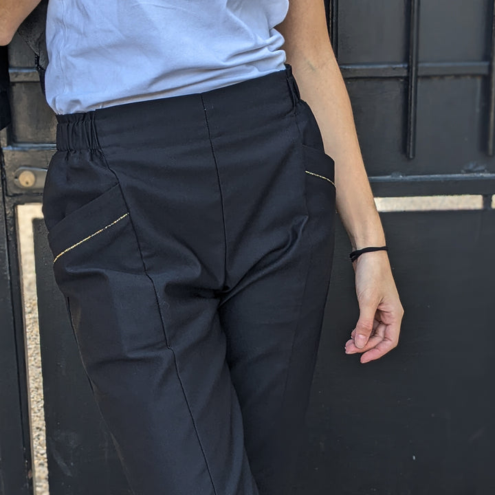 Toile sergé noir élasthanne