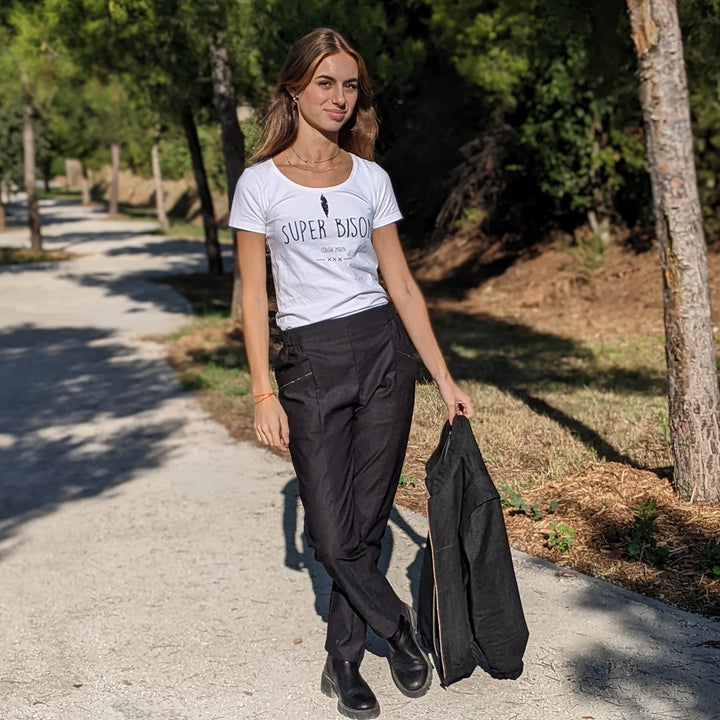 Toile sergé noir élasthanne