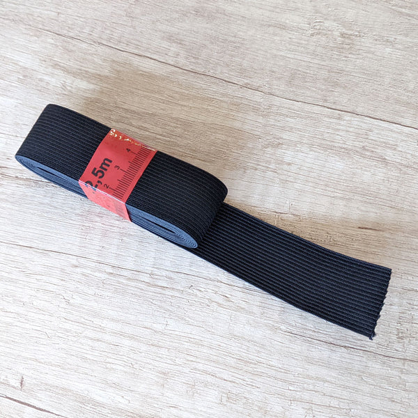 Elastique noir 30 mm - 2,5 m