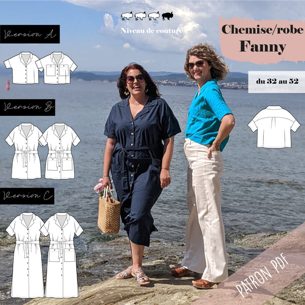 Patron chemise et robe oversize femme Fanny
