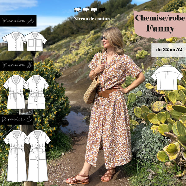 Patron Chemise et Robe Fanny du 32 au 52